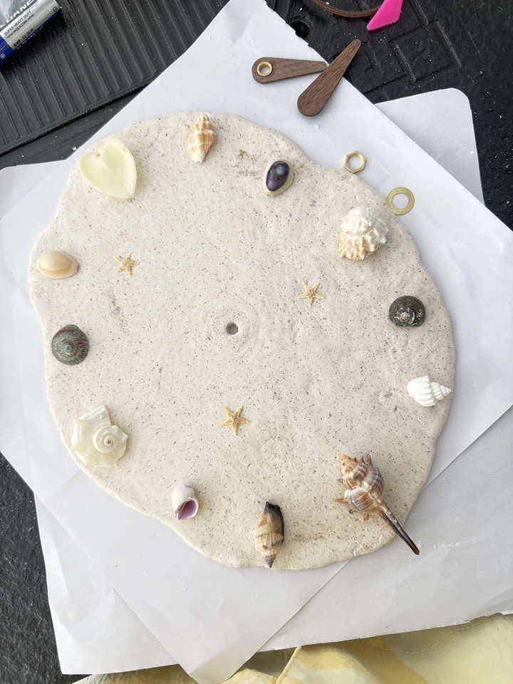 The Tideless Shore — Seashell & Stone Coastal Desk Clock Material Kit