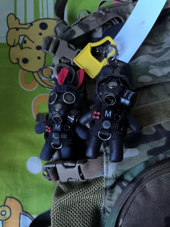 Gas Mask Rabbit — Steampunk Plush Keychain & Backpack Charm