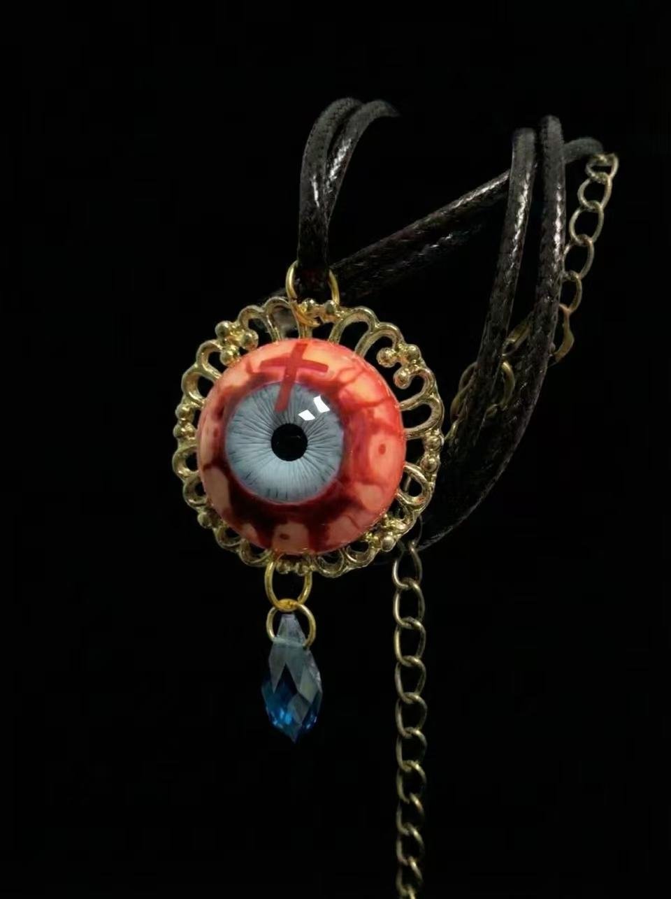The Apostle’s Crimson Tear – Handmade Eyeball Pendant Necklace - Awhisker