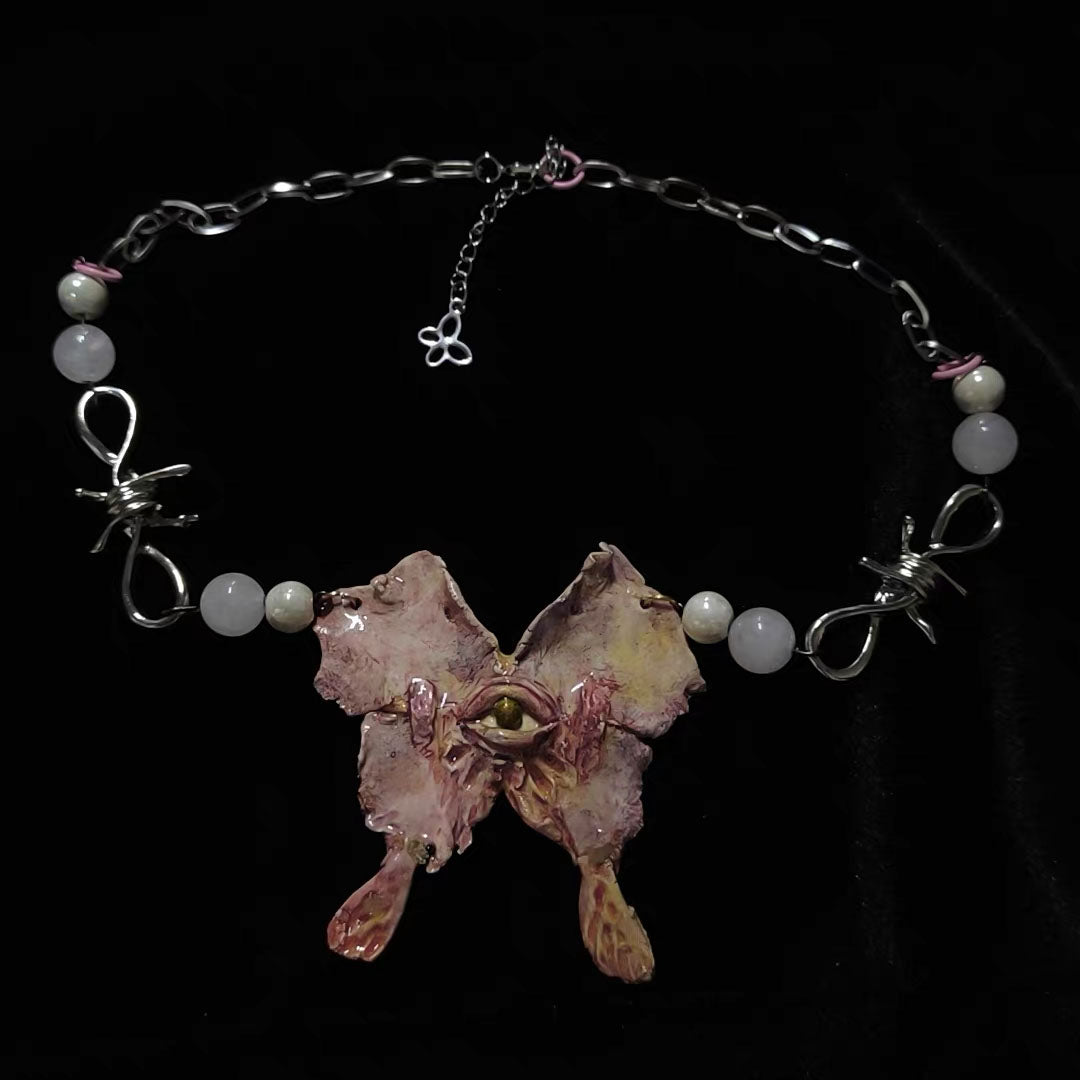 Negation&Ode - Handmade Clay Butterfly Necklace - Awhisker