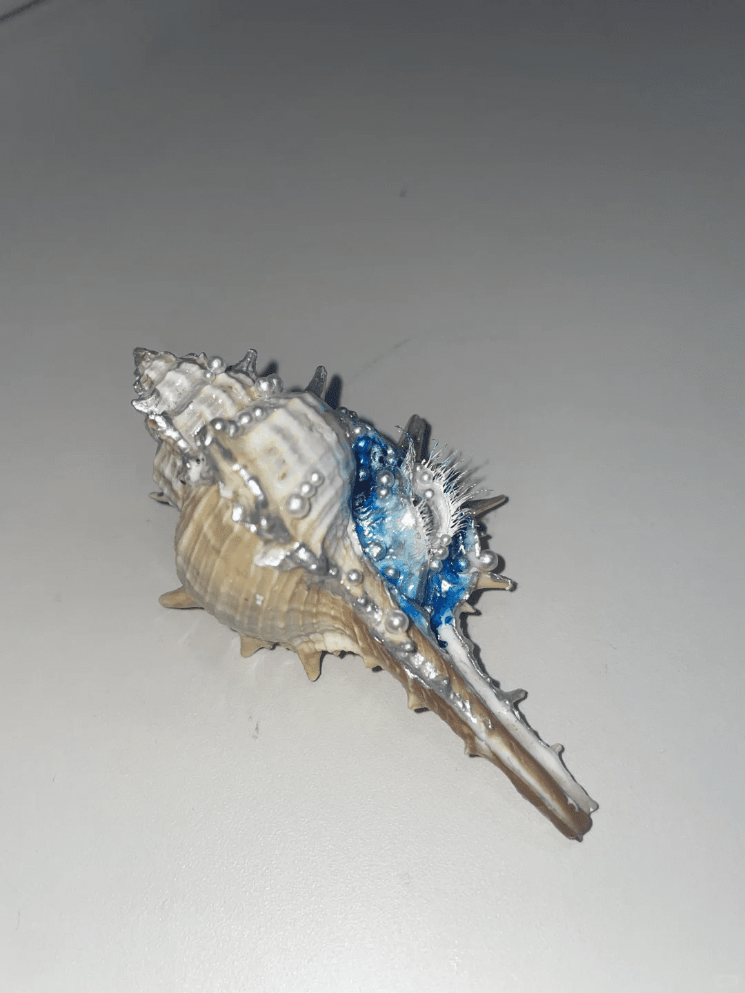 The Blue Sea’s Gaze – Handmade Conch Shell Eye Art Ornament - Awhisker