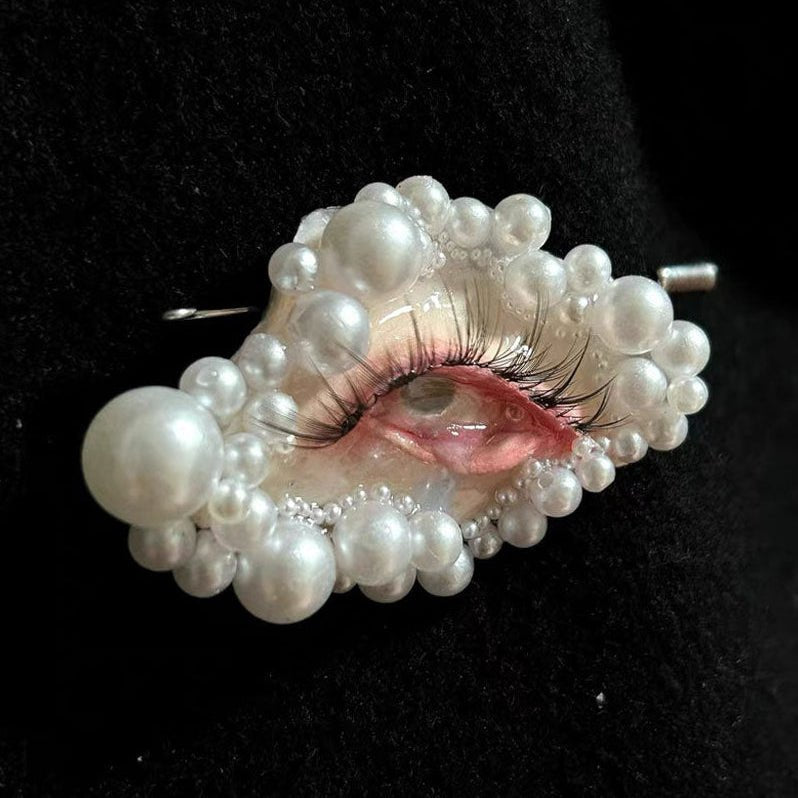 Illusion - Handmade Shell Eye Badge - Awhisker