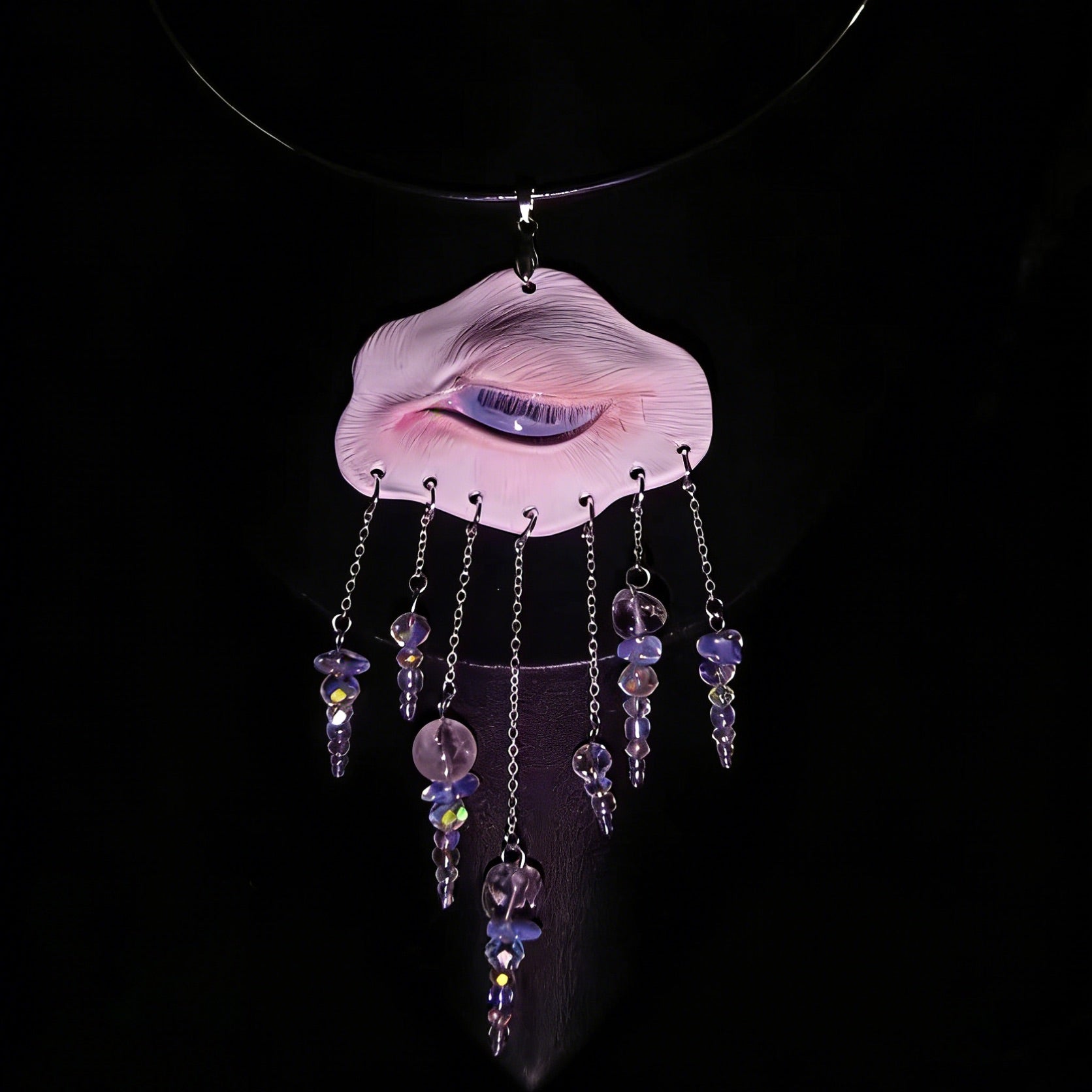 Lucid Dream - Handmade Ceramic Eye Art Necklace - Awhisker