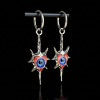 Even My Heart Wears Armor — Gothic Spike Eyeball Heart Drop Earring - Awhisker