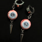 Cold Mercy from Heaven – Gothic Cross Eyeball Spike Drop Earrings - Awhisker