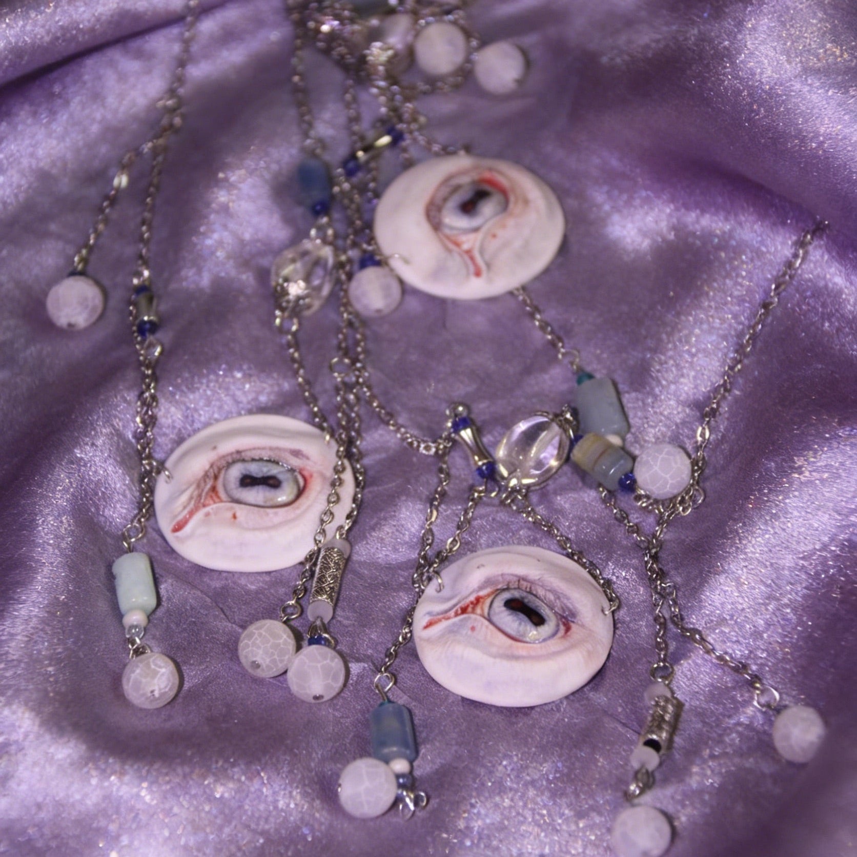 The Unblinking Gaze – Handmade Lamb Eye Necklace - Awhisker