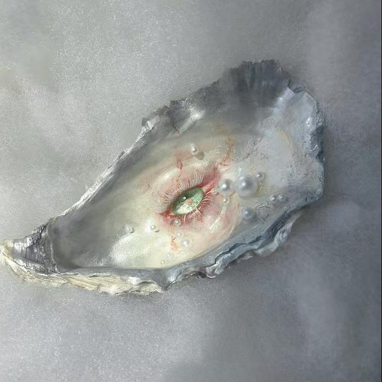Oyster Shell - Eye of the Tide Handmande Artwork - Awhisker
