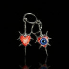 Even My Heart Wears Armor – Gothic Eye Spike Earrings - Awhisker