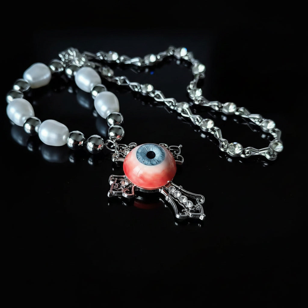 Pray For Dreamers – Handmade Gothic Eyeball Pendant Necklace - Awhisker