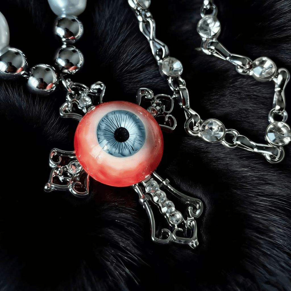 Pray For Dreamers – Handmade Gothic Eyeball Pendant Necklace - Awhisker
