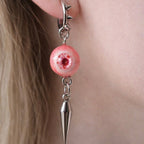 Sweet Like A Peach - Pink Gothic Spiked Eyeball Earrings - Awhisker