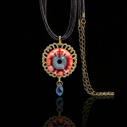 The Apostle’s Crimson Tear – Handmade Eyeball Pendant Necklace - Awhisker