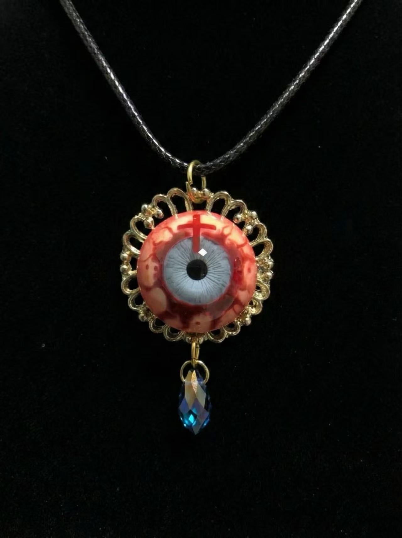The Apostle’s Crimson Tear – Handmade Eyeball Pendant Necklace - Awhisker