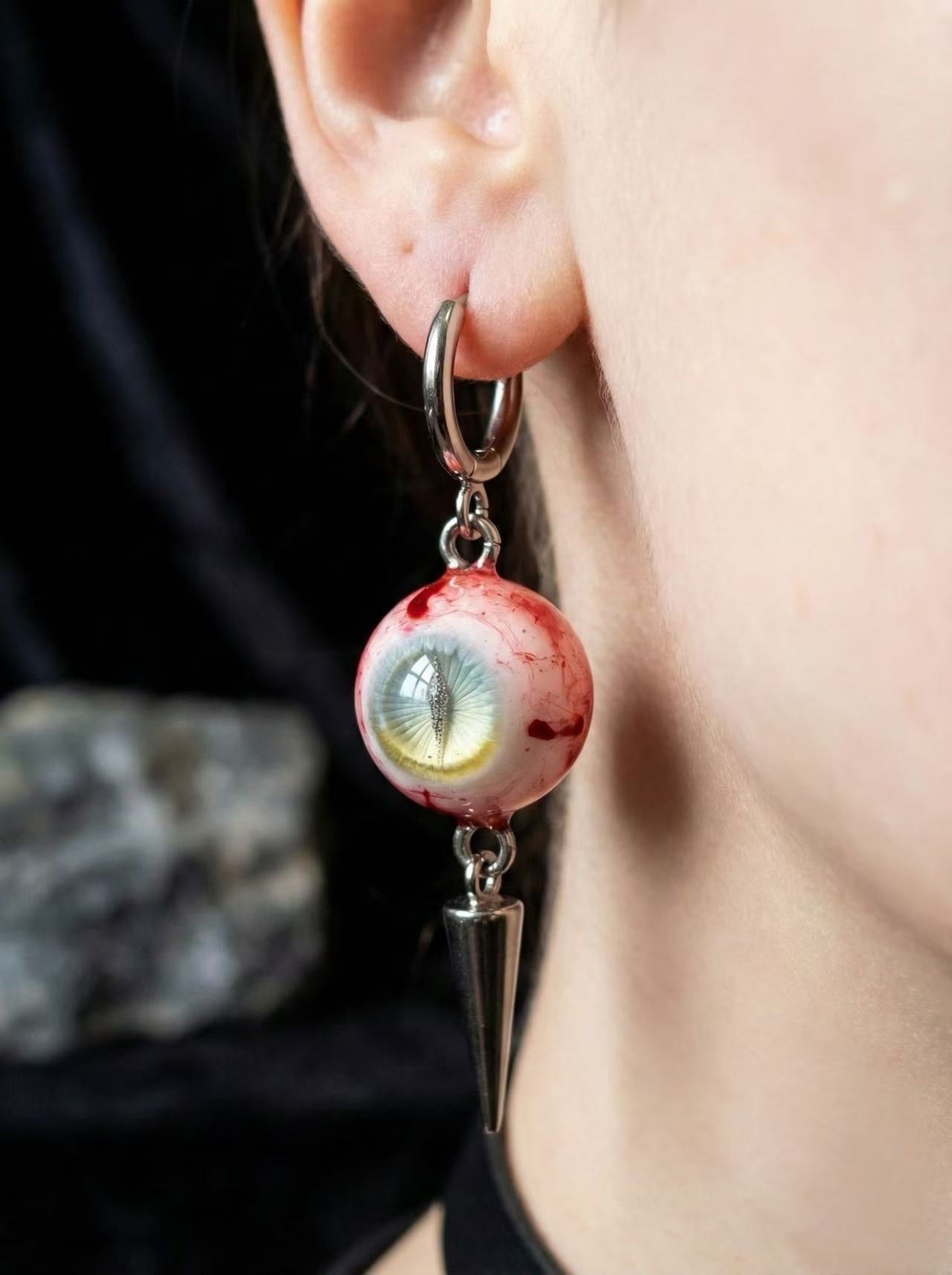 A Lake In My Eyes - Surreal Eye Spike Earrings - Awhisker