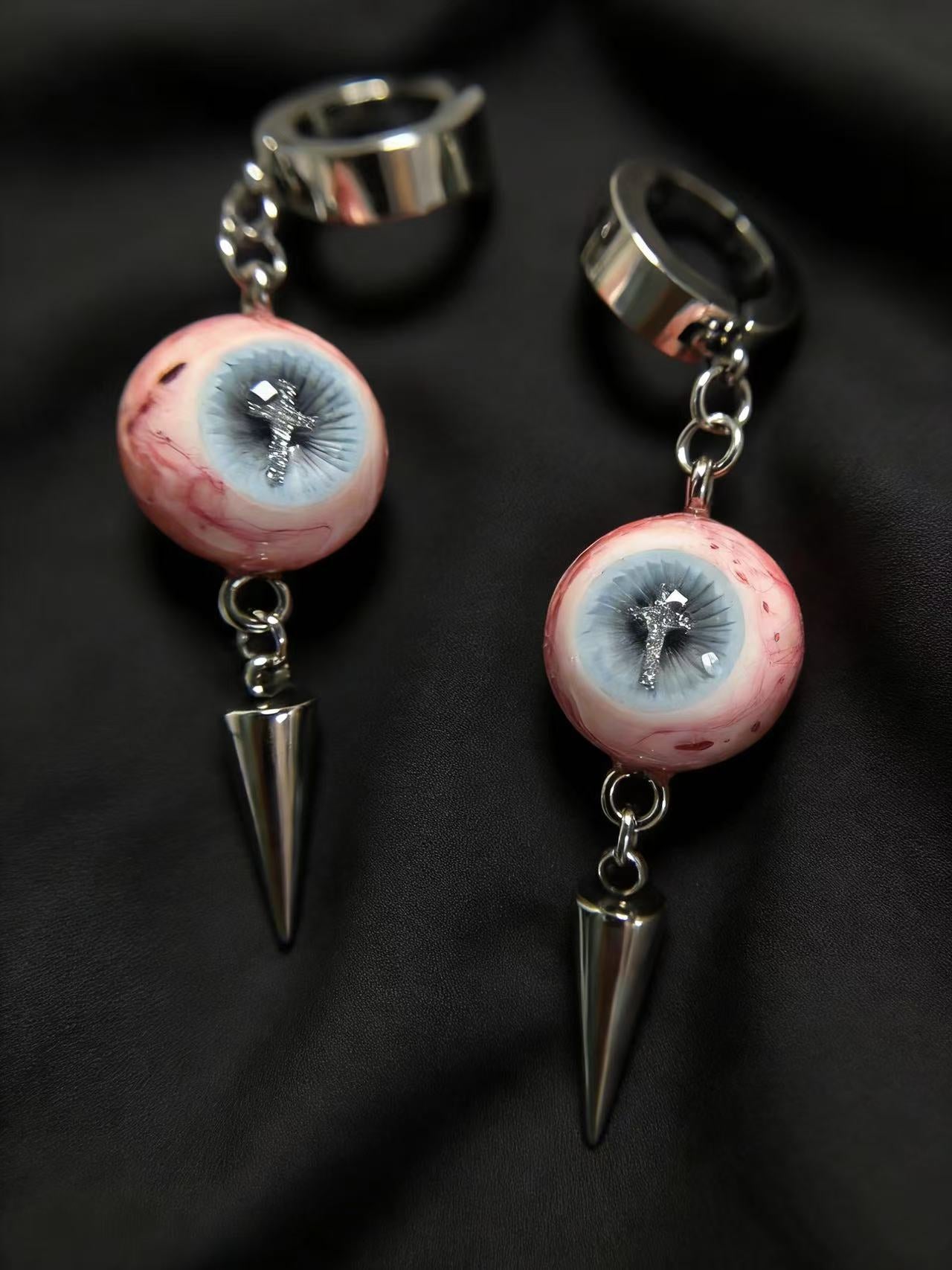Dark art gothic eyeball jewelry close-up detail