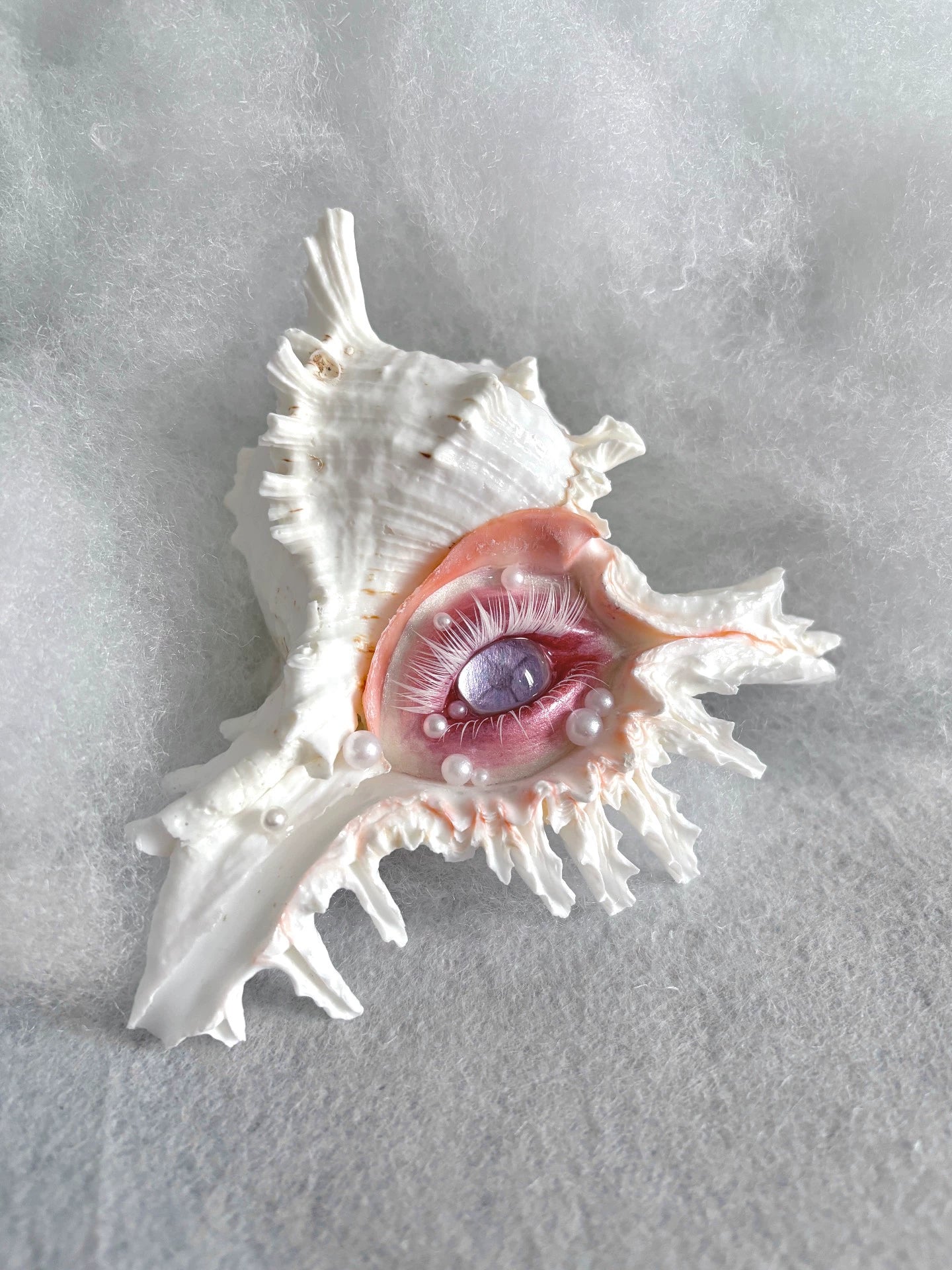 Conch Eye - Handmade Art Sculpture in Mystic Violet - Awhisker