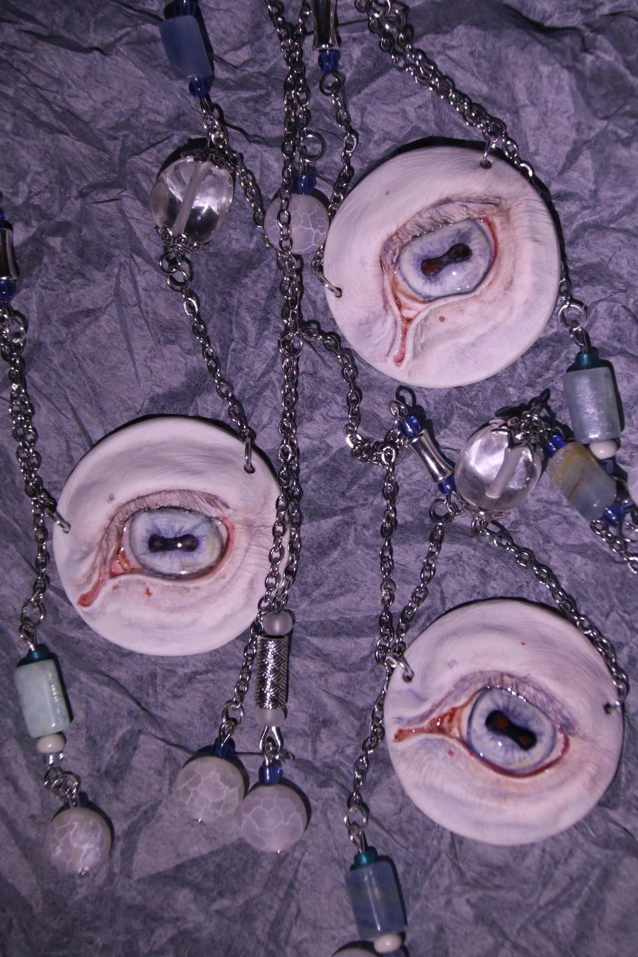 The Unblinking Gaze – Handmade Lamb Eye Necklace - Awhisker