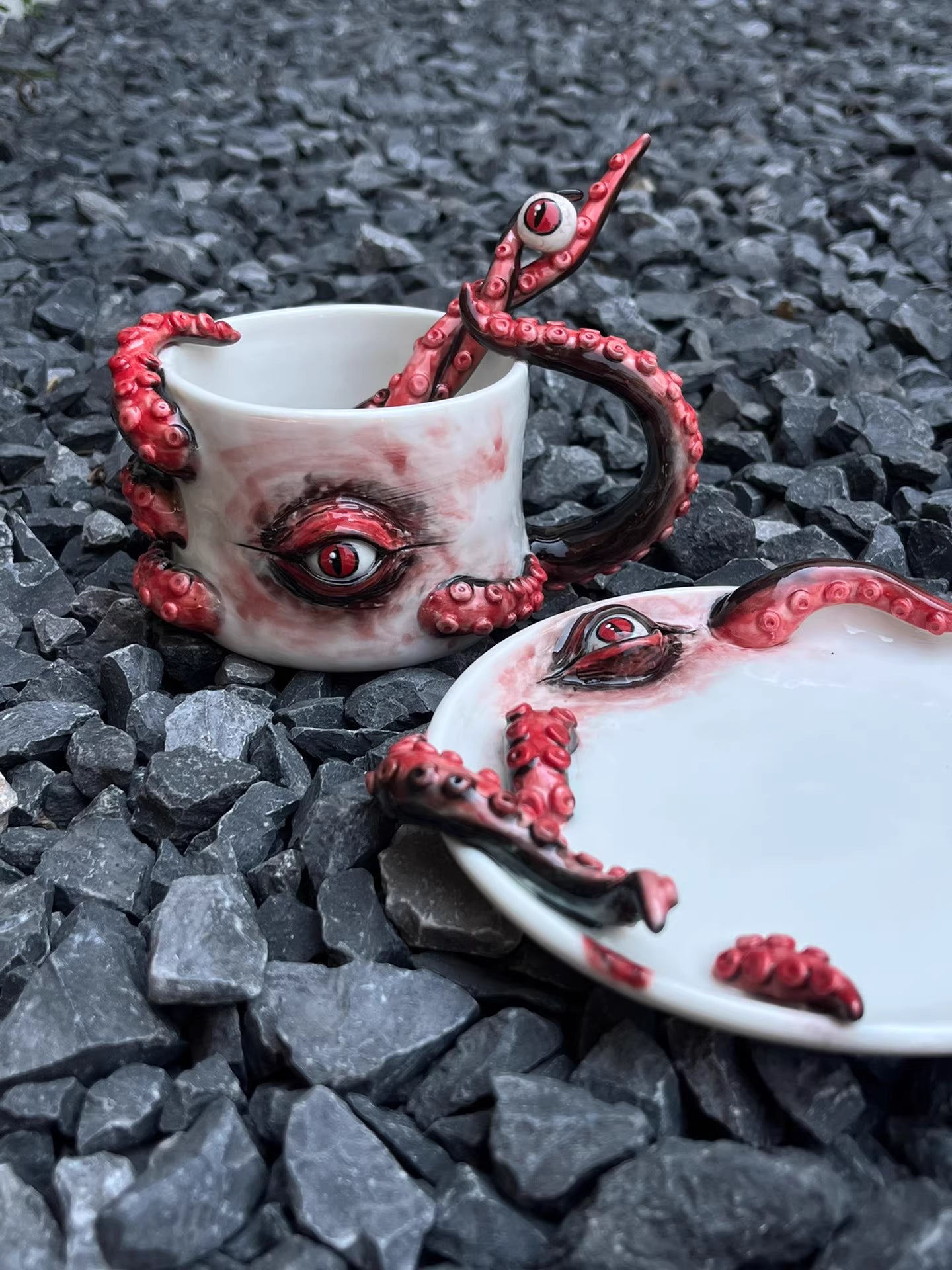 Cthulhu Style Handmade ceramic Cup Set