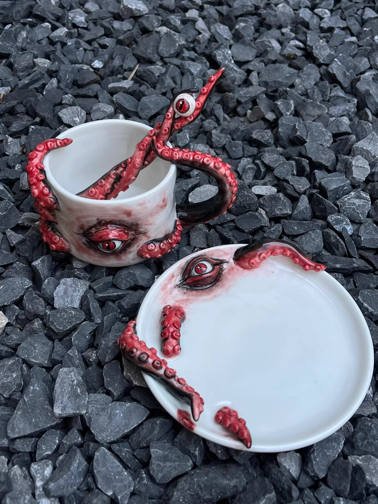 Cthulhu Style Handmade ceramic Cup Set