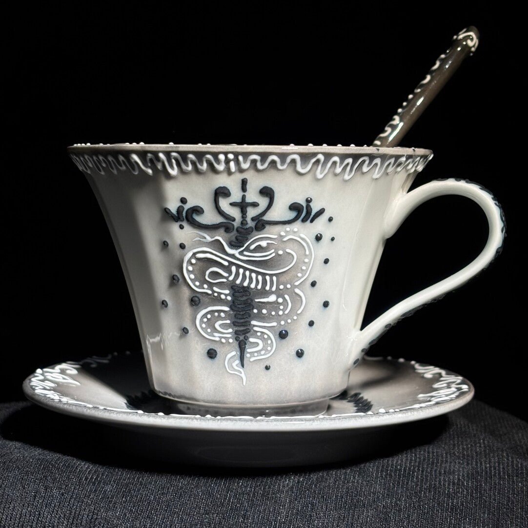 Wand & Serpent | Embossed Shadow Ritual Coffee Cup Set - Awhisker