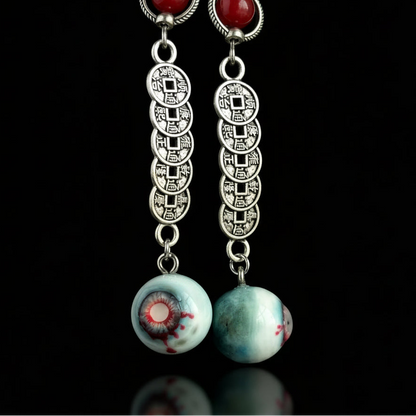 Blood-Bound Coin — Necrotic Zombie Eye Drop Stud Earring - Awhisker