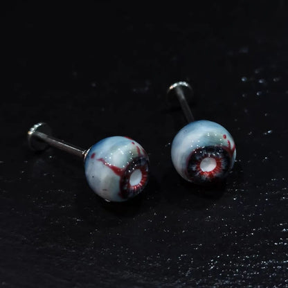 Cinnabar Eye — Necrotic Bloodshot Resin Cartilage Stud Earring - Awhisker