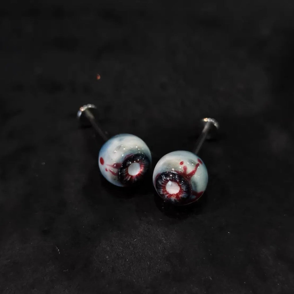 Cinnabar Eye — Necrotic Bloodshot Resin Cartilage Stud Earring - Awhisker