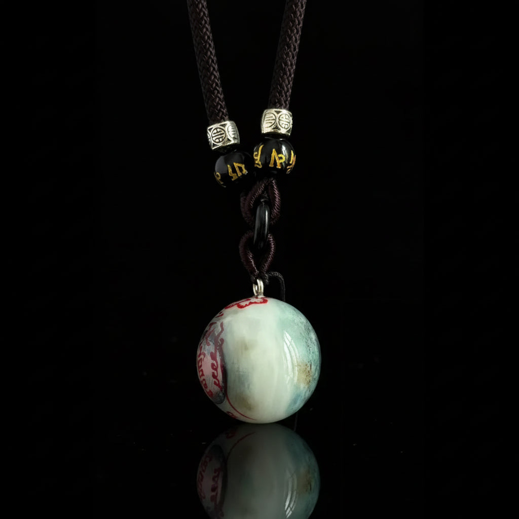 Divine Seal — Celadon Zombie Eye Talisman Pendant Necklace Relic - Awhisker