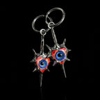 Even My Heart Wears Armor — Gothic Spike Eyeball Heart Drop Earring - Awhisker