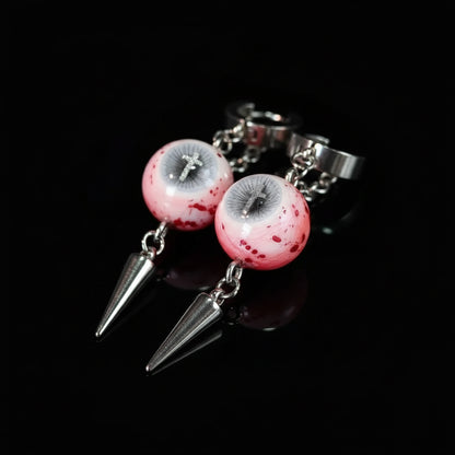 Heaven's Mercy — Cross-Etched Eyeball Spike Drop Earring - Awhisker