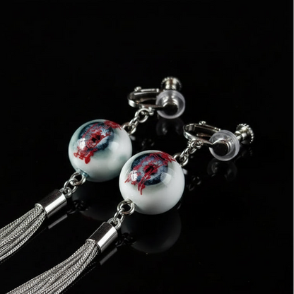 Necrotic Seal — Stygian Eyeball Crimson Talisman Earring - Awhisker