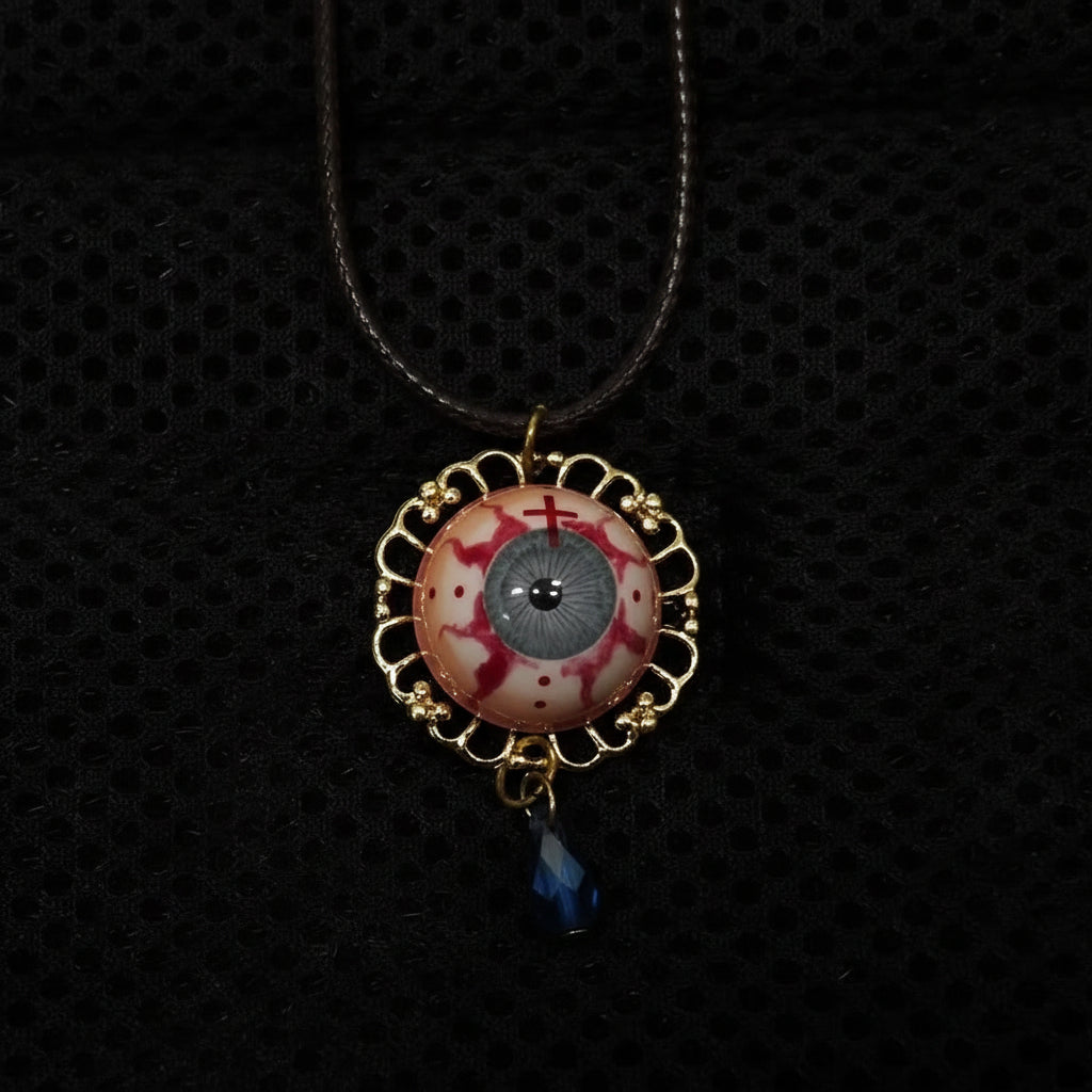 The Apostle's Crimson Tear — Cthulhu Gothic Eyeball Pendant Necklace - Awhisker