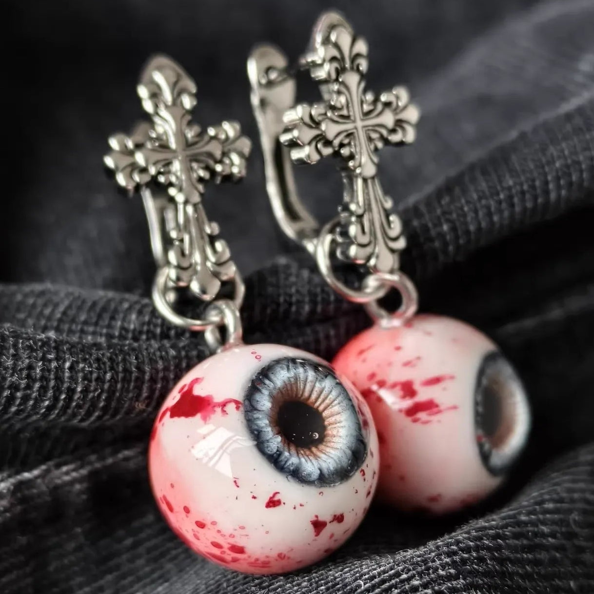 The Ashen Cross — Bloodshot Iris Drop Earring - Awhisker