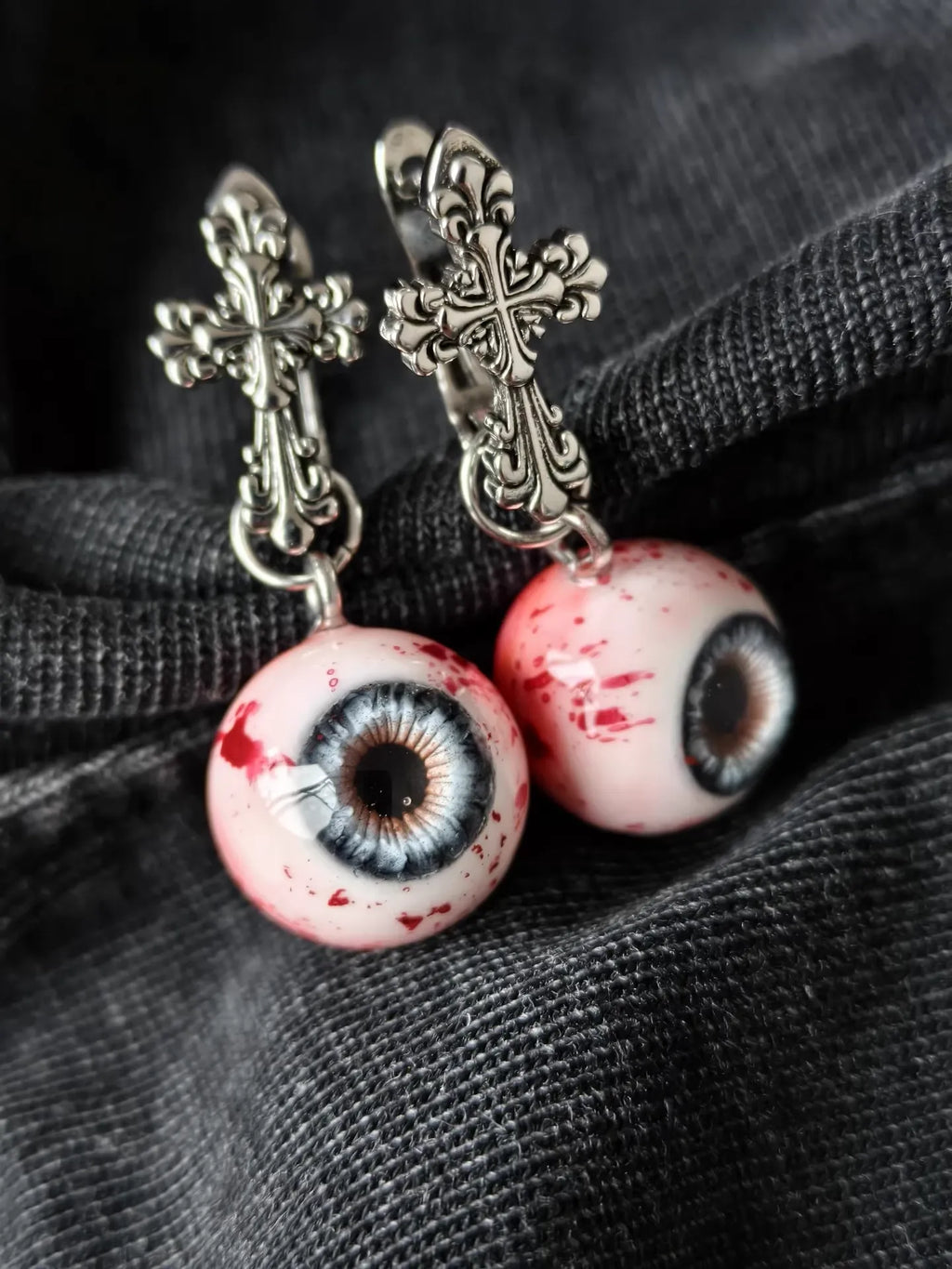 The Ashen Cross — Bloodshot Iris Drop Earring - Awhisker