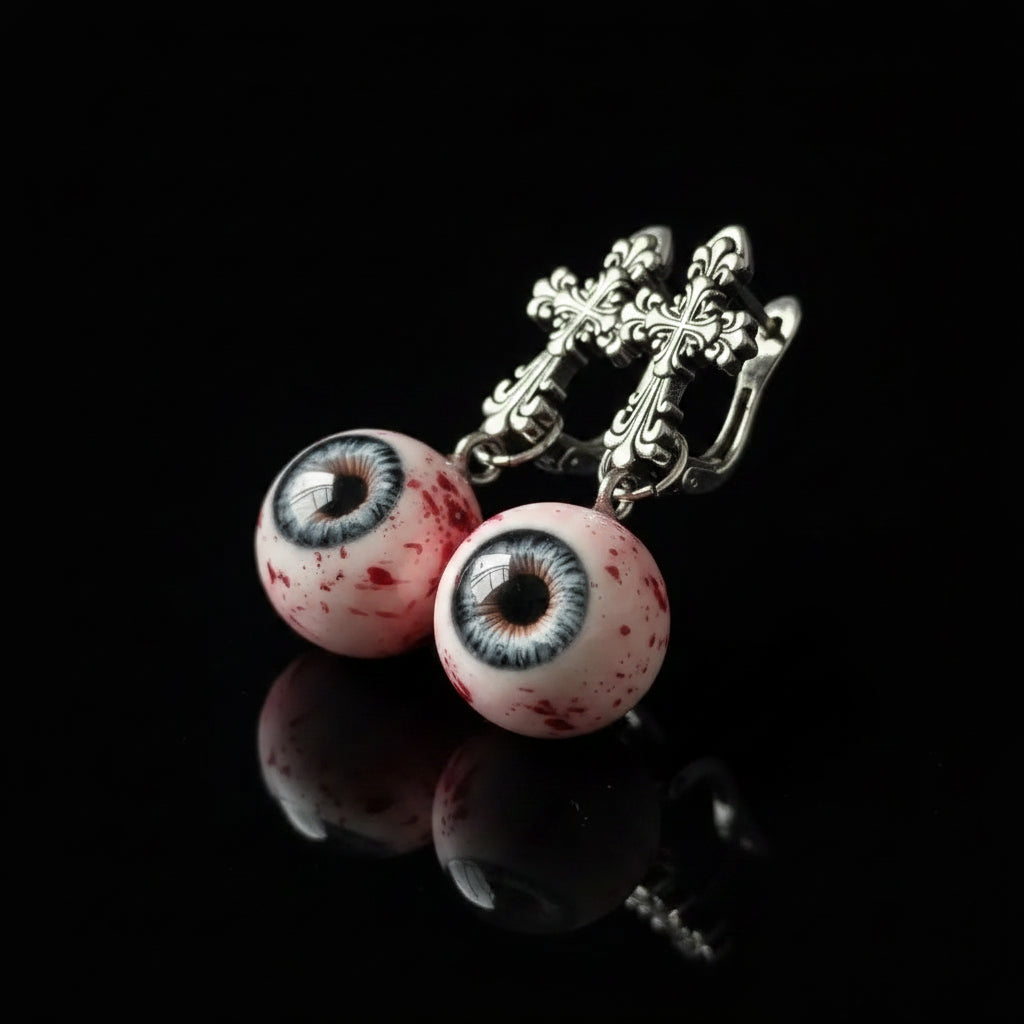 The Ashen Cross — Bloodshot Iris Drop Earring - Awhisker
