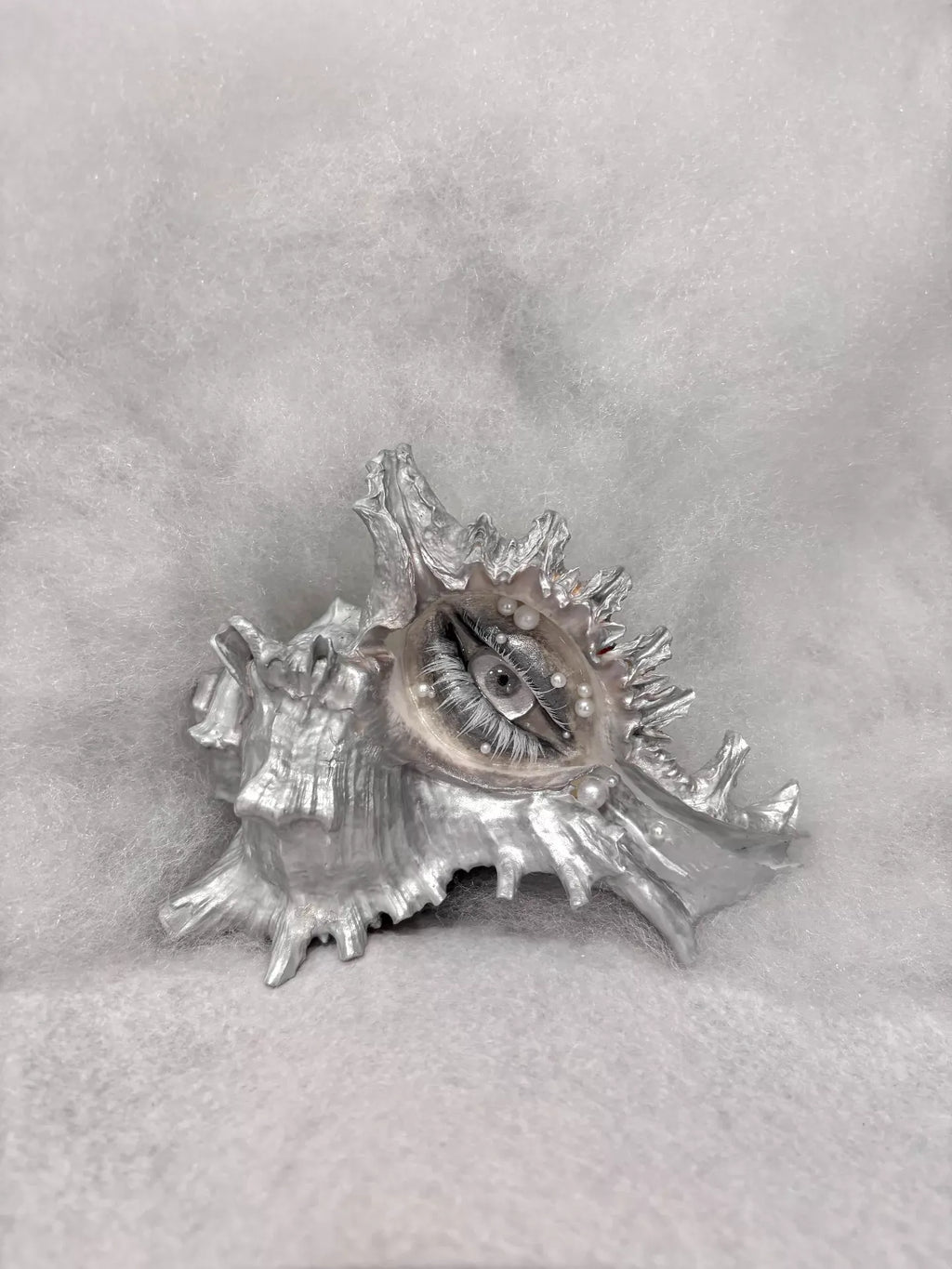 The Conch Eye — Moonwhite Silver Shell Ocular Relic - Awhisker