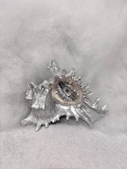 The Conch Eye — Moonwhite Silver Shell Ocular Relic - Awhisker