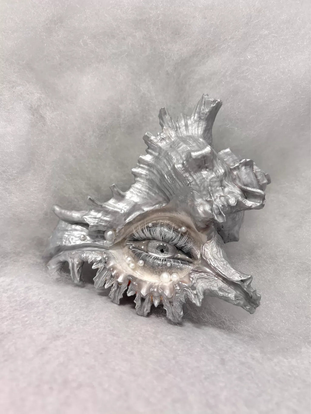 The Conch Eye — Moonwhite Silver Shell Ocular Relic - Awhisker