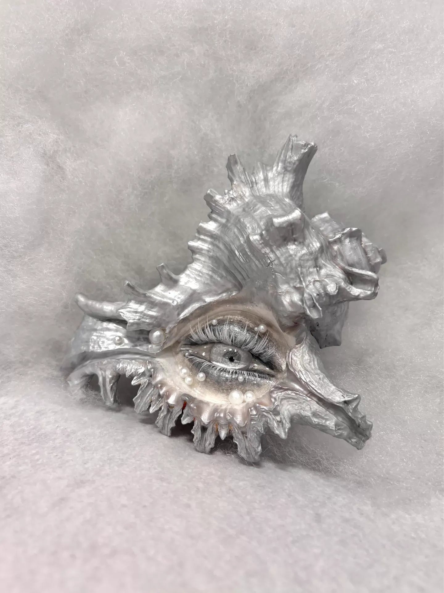 The Conch Eye — Moonwhite Silver Shell Ocular Relic - Awhisker