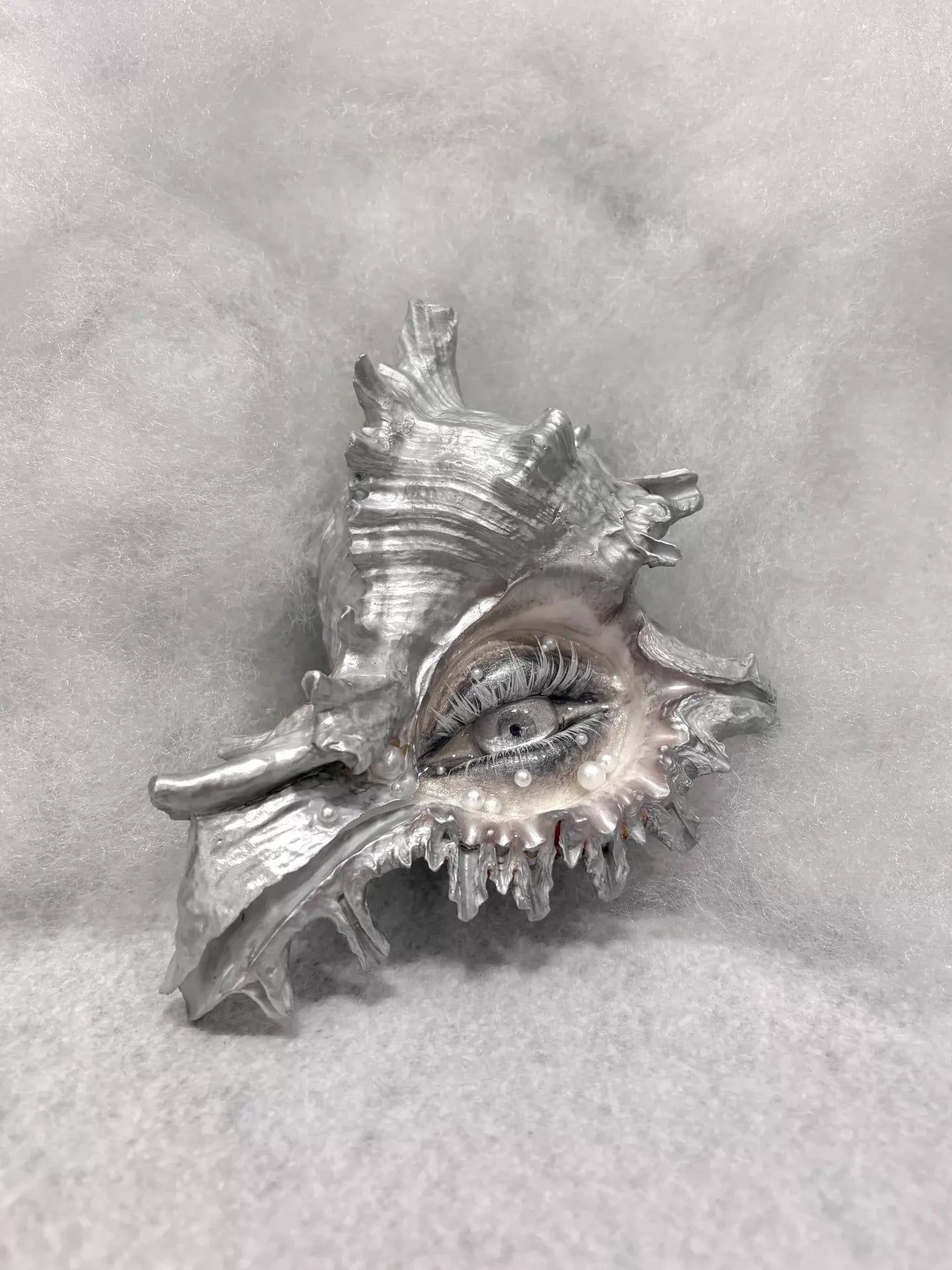 The Conch Eye — Moonwhite Silver Shell Ocular Relic - Awhisker