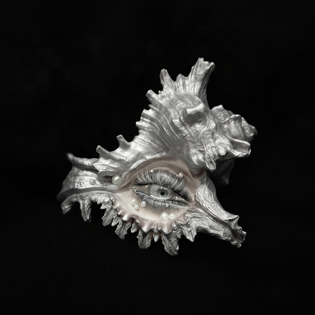 The Conch Eye — Moonwhite Silver Shell Ocular Relic - Awhisker