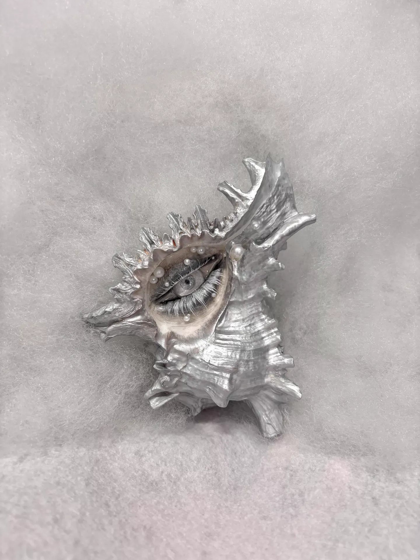 The Conch Eye — Moonwhite Silver Shell Ocular Relic - Awhisker