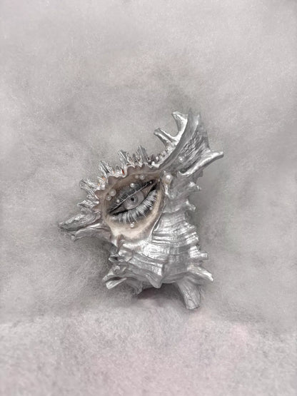 The Conch Eye — Moonwhite Silver Shell Ocular Relic - Awhisker