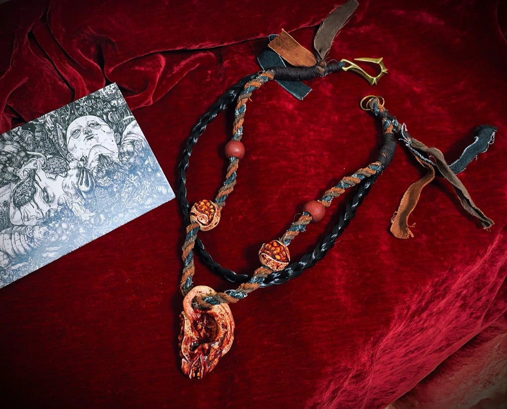 The Severed Auricle — Artisan-Sculpted Faux Ear Relic Necklace - Awhisker