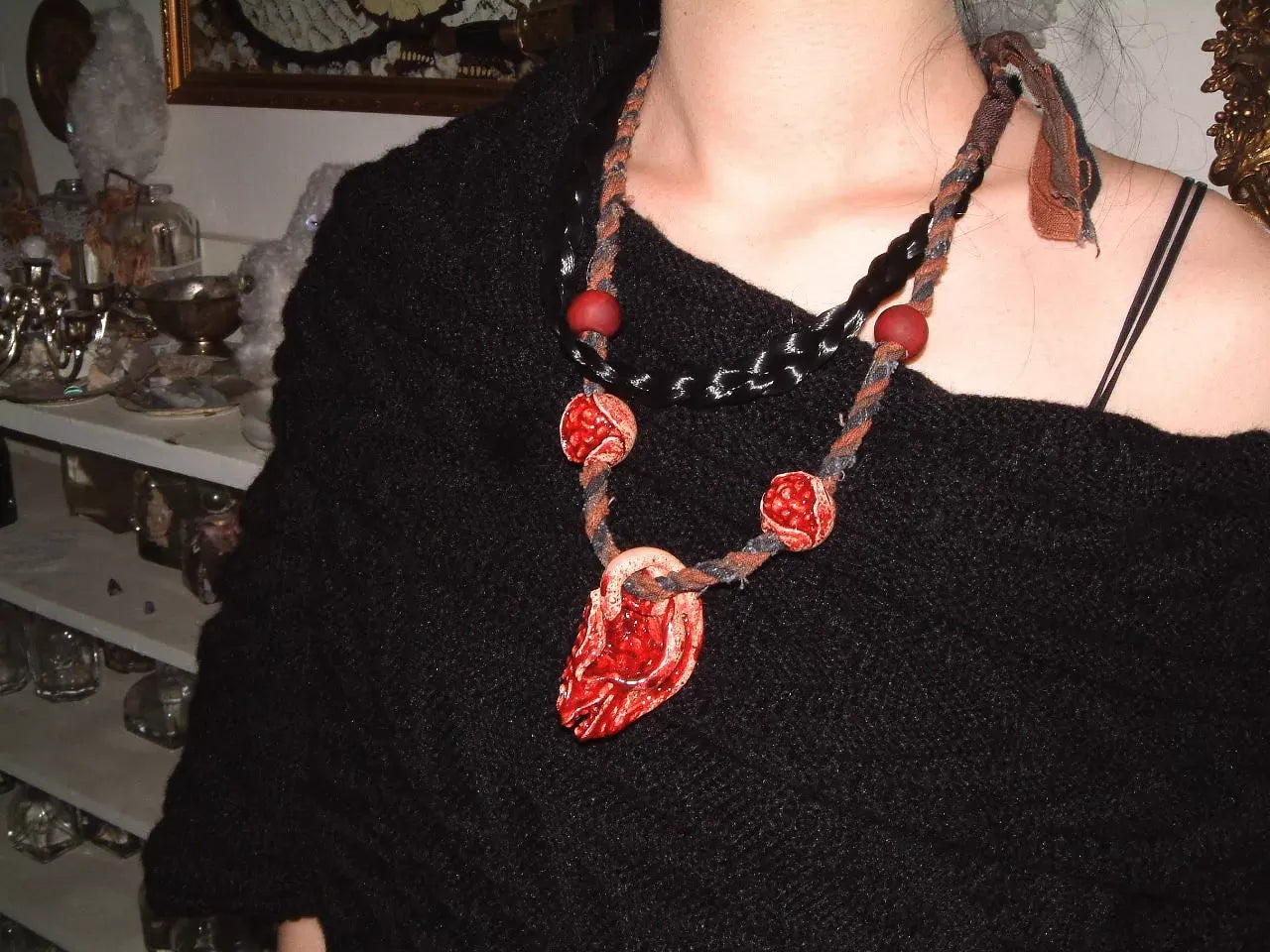 The Severed Auricle — Artisan-Sculpted Faux Ear Relic Necklace - Awhisker
