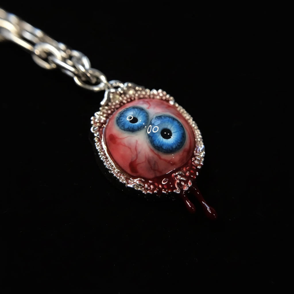 The Twin Abyss Sentinel — Dual Blue Eyeball Relic Pendant Necklace - Awhisker