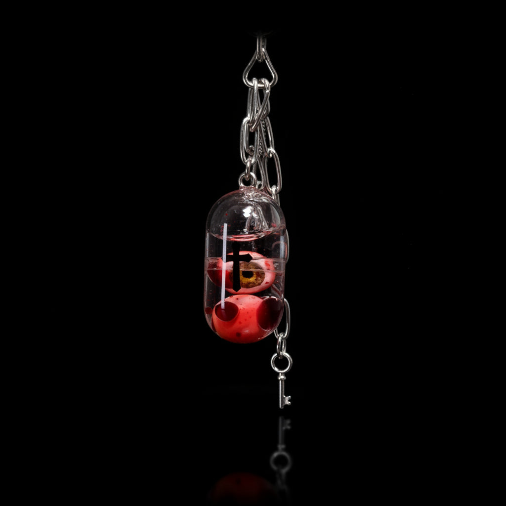 Twin Specimen — Dual Eyeball Capsule Pendant Necklace - Awhisker