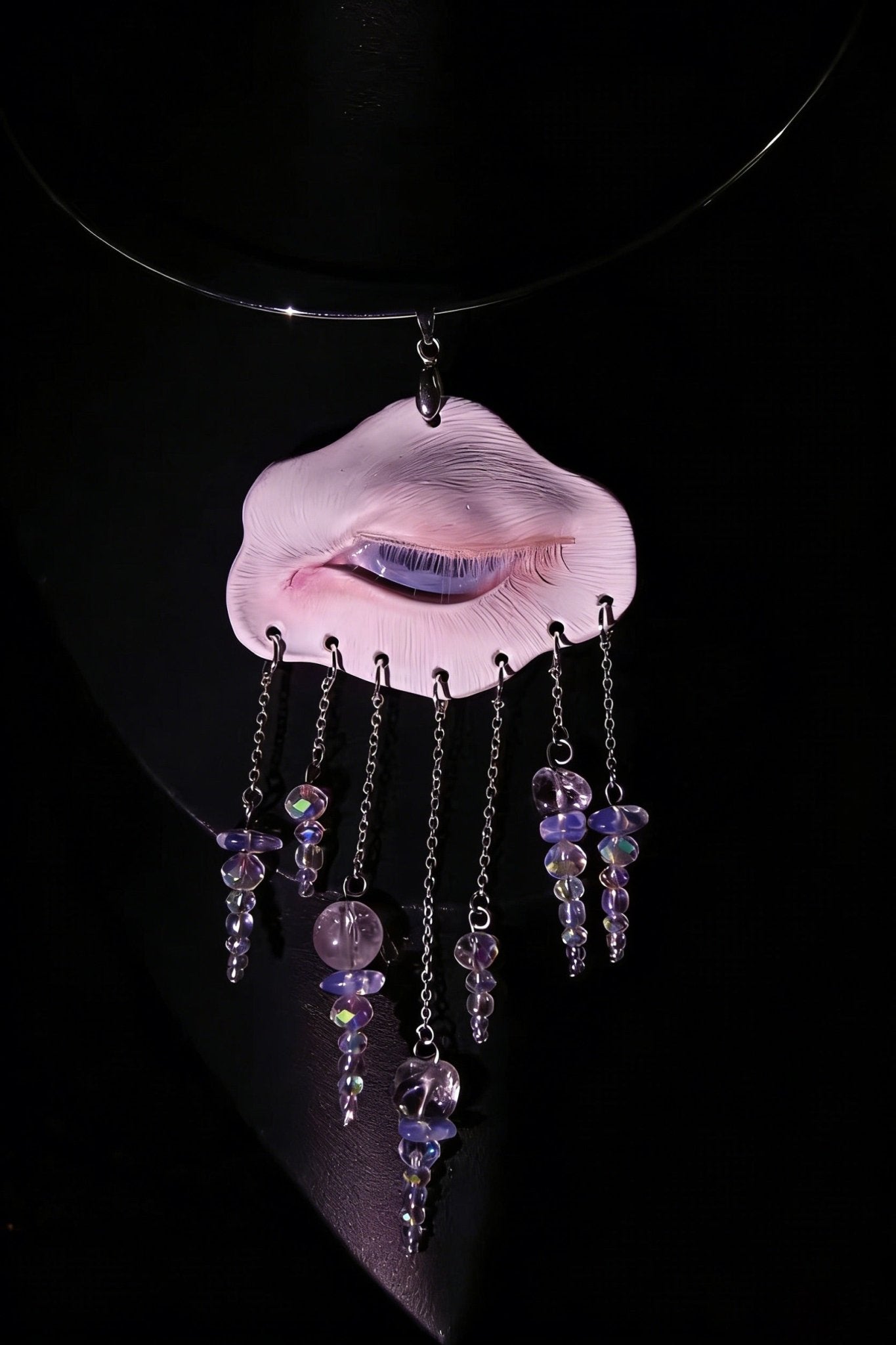 Lucid Dream - Handmade Ceramic Eye Art Necklace - Awhisker