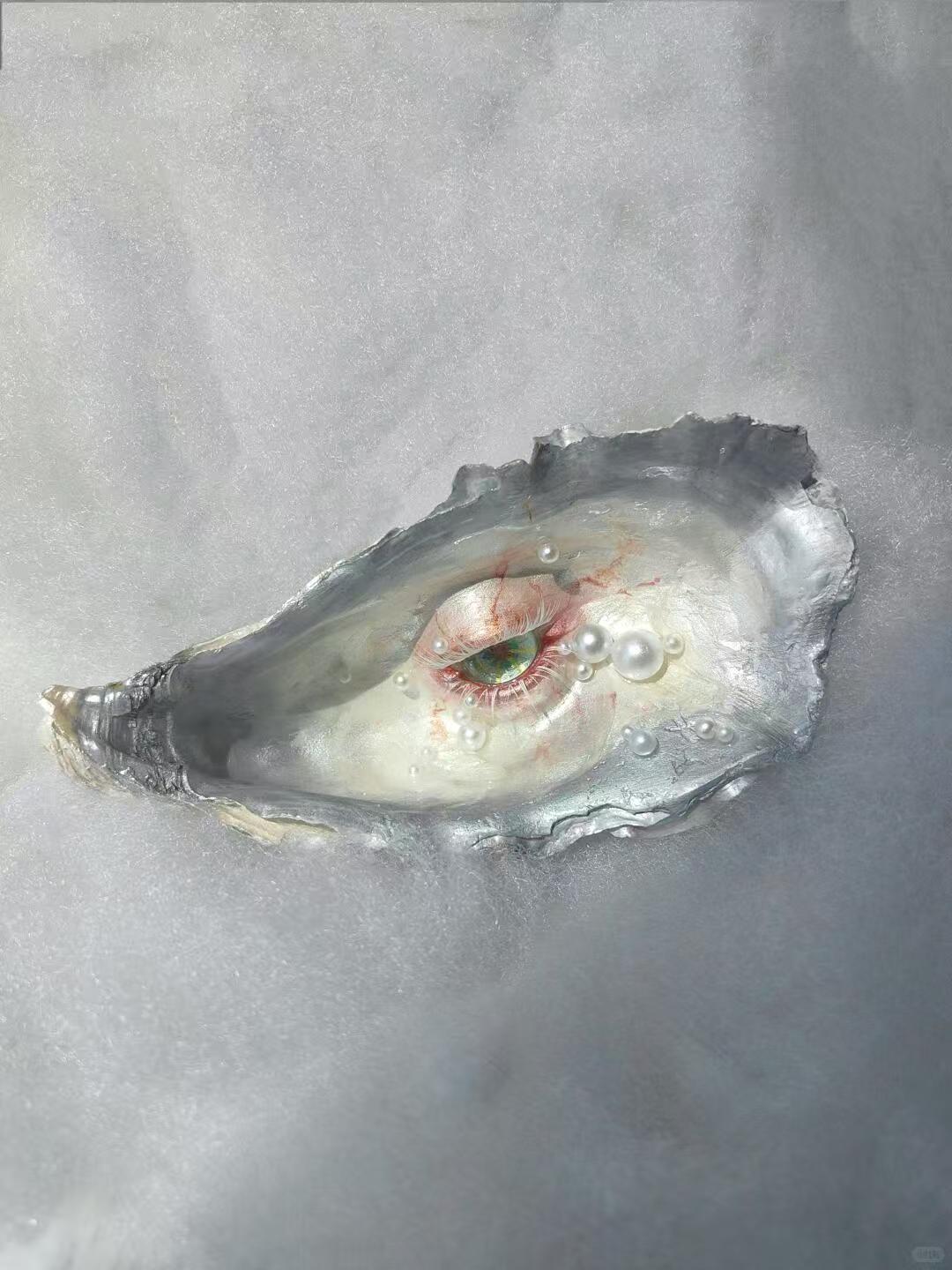 Oyster Shell - Eye of the Tide Handmande Artwork - Awhisker
