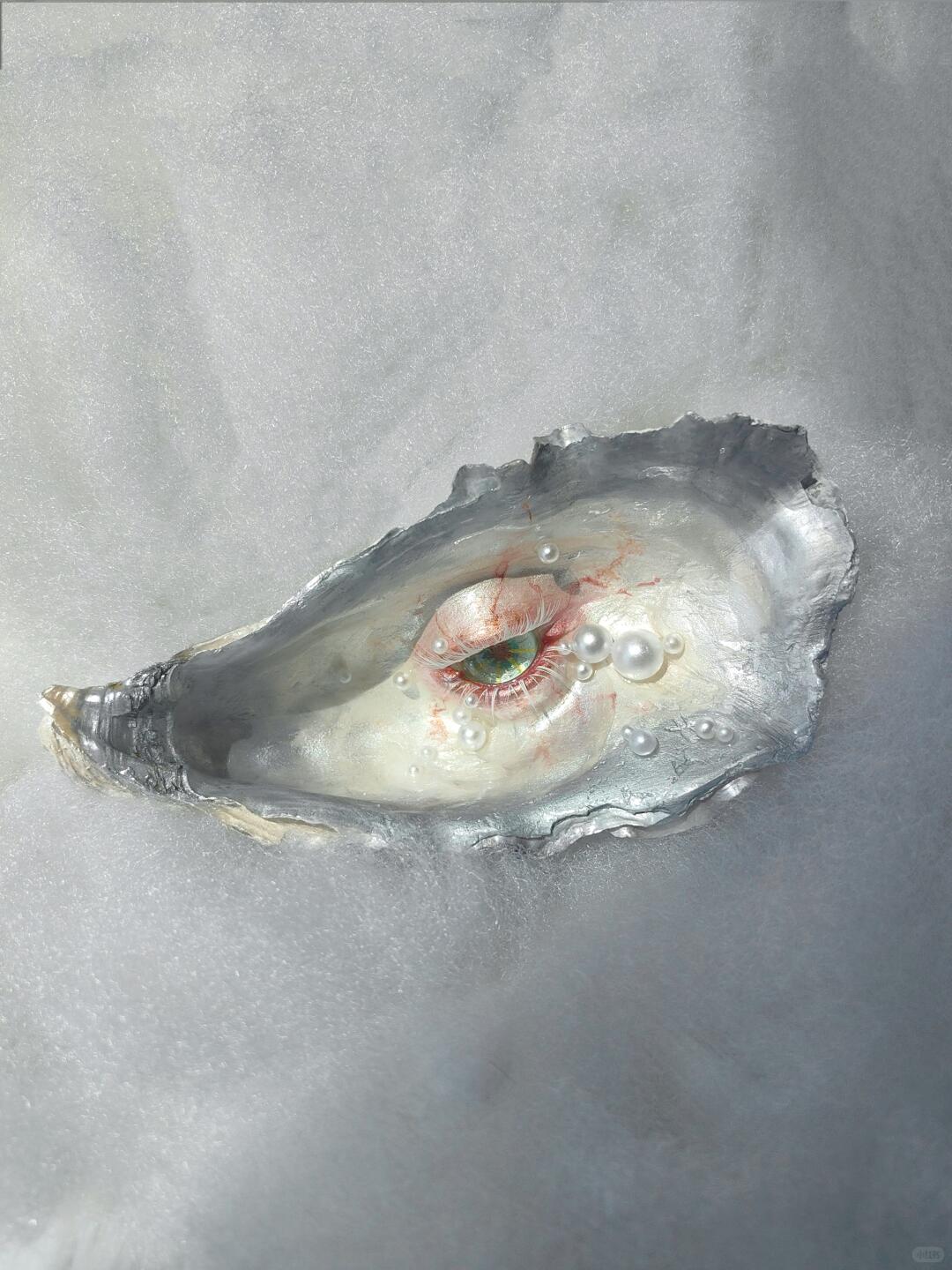 Oyster Shell - Eye of the Tide Handmande Artwork - Awhisker